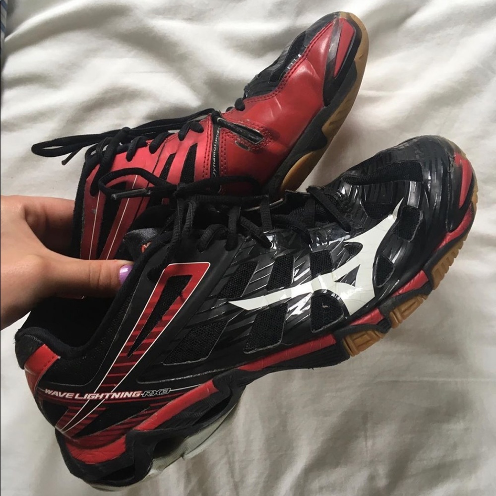 Red Mizuno Volleyball Court Shoes
